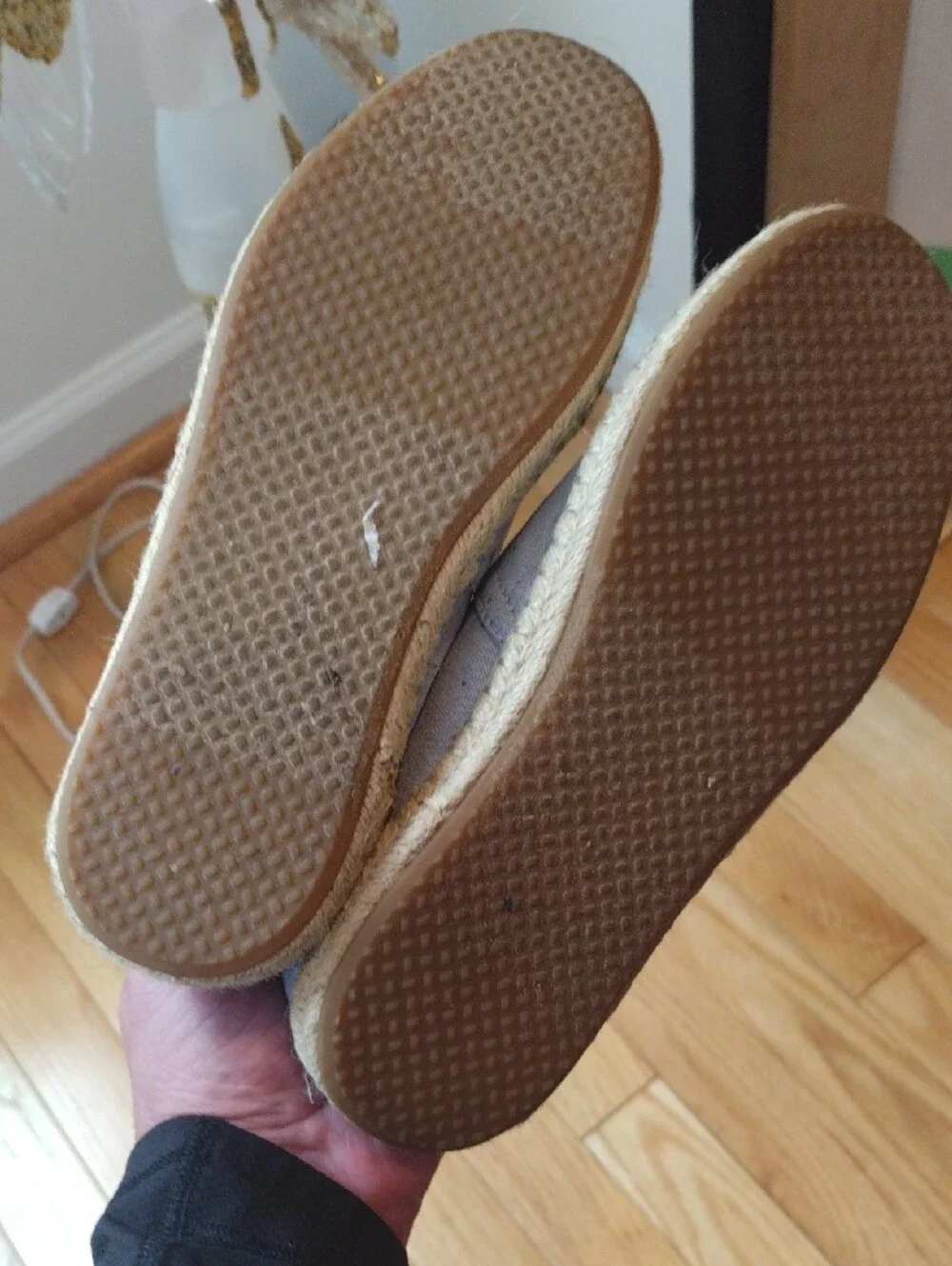 TOMS Light Blue Canvas Espadrilles with Tiny Red & Navy Detail